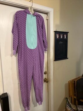 Xhilaration Purple and Mint Hooded Onesie Pajamas